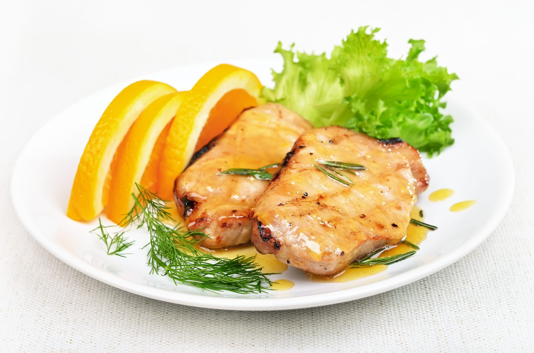 Pork chops with orange sauce European Pork